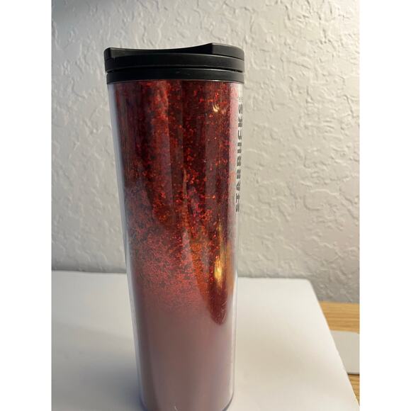 Starbucks Hot & Cold Cup 16oz Tumbler Red Glitter Sequin Insulated - - Picture 10 of 12